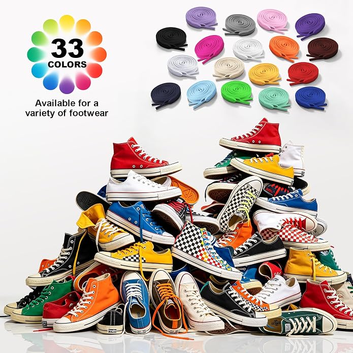 Polyester Flat Shoe Laces, Shoelaces for Sneakers